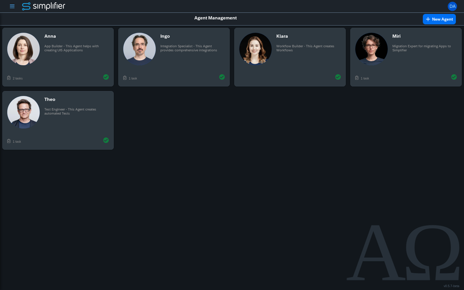Agent roster
