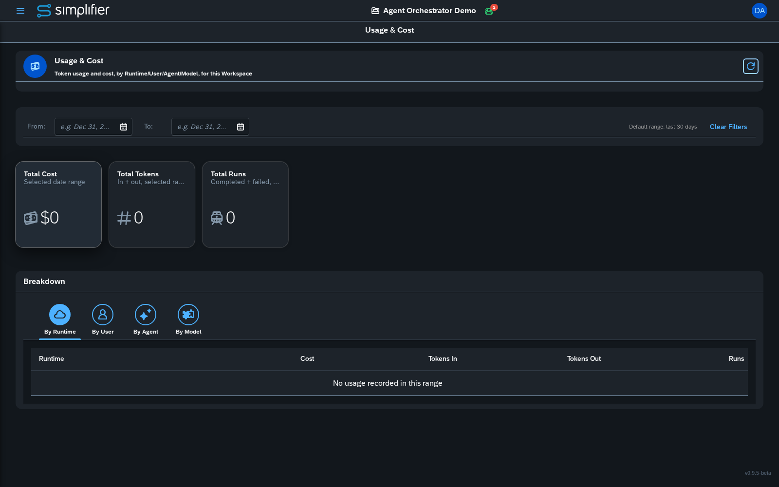 Usage & Cost tracking